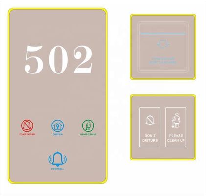 Hotel Smart Touch Switch with 5 Years Warranty Customizable Color and Crystal Tempered Glass Panel Room Number Door Plate
