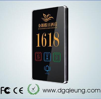 Hotel Electronic Doorplate with AC 220V Touch Control and 86 Bottom Box for Easy Installation