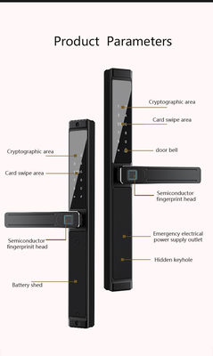 Waterproof Smart Door Lock with 30-60mm Door Thickness 4kg Weight and 2 Years Warranty
