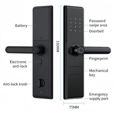 Qleung S829 Tuya Wifi Remote Control Digital Lock Fingerprint Password Key Card Access Smart Home Door Lock