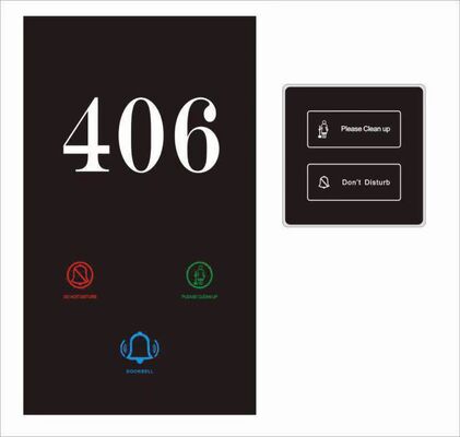 QL-E1 Hotel LED Door Signs Room Number Acrylic Customized Logo Text Touch Switch Hotel Doorplate With DND Switch