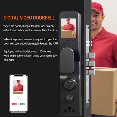 Qleung S924 Max Multi-Language 3D Face Tuya APP Lock Password Key Code Biometric Fingerprint Smart Lock for Aluminum/Wood Cloud