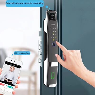Qleung S924 Max Multi-Language 3D Face Tuya APP Lock Password Key Code Biometric Fingerprint Smart Lock for Aluminum/Wood Cloud