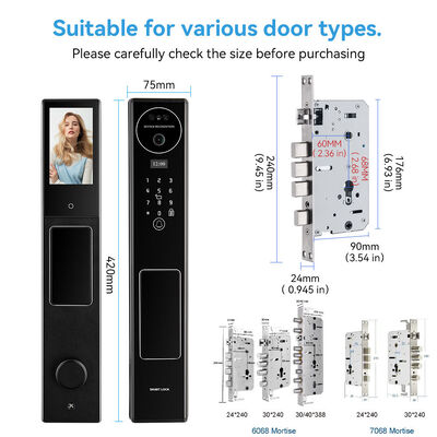 Advanced  3D Face Recognition S555 Smart Door Lock featuring CNC Process Aluminum Alloy construction Tuya Active Video Calling Smart Lock