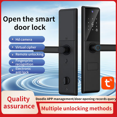 Qleung S829max Tuya Wifi APP রিমোট কন্ট্রোল ক্যামেরা ফিঙ্গারপ্রিন্ট পাসওয়ার্ড কার্ড কী স্মার্ট ডোর লক হোম হোটেল অফিসের জন্য
