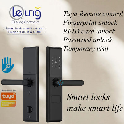 Qleung S829 Tuya Wifi রিমোট কন্ট্রোল ফিঙ্গারপ্রিন্ট কোড কার্ড কীহীন সিকিউরিটি স্মার্ট হোম ডোর লক ফর হোম হোটেল