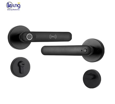 Qleung S607L ক্লাসিক কালো Tuya BLE APP দরজা লক বুদ্ধিমান ফিঙ্গারপ্রিন্ট কী স্মার্ট দরজা লক অ্যাপার্টমেন্ট হোম ভিতরে জন্য
